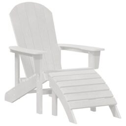Berkfield Home Adirondack Chairs with Footrests 2 pcs White HDPE - thumbnail 4