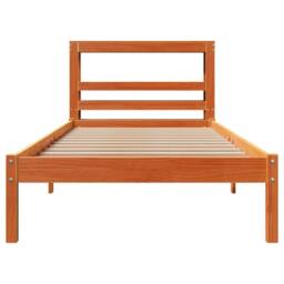 Berkfield Home Beautiful Bed Frame with Headboard without Mattress Wax Brown 100 - thumbnail 4