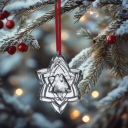 baccarat Noel Plaquette2018 Crystal Star Annual Christmas Ornament Metallic Silver in Clear - Size: 1 Pack - thumbnail 3