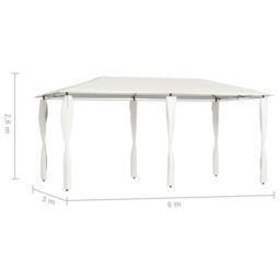 Berkfield Home Gazebo with Post Covers 3x6x2.6 m Cream 160 g/m ² in Beige - thumbnail 4