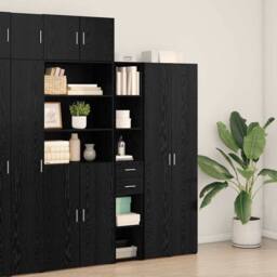 Berkfield Home Highboard Black Oak 30x42, 5x185 cm Engineered Wood - thumbnail 4