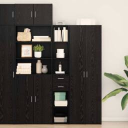 Berkfield Home Highboard Black Oak 30x42, 5x185 cm Engineered Wood - thumbnail 2