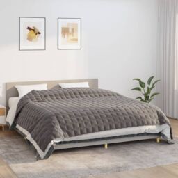 Berkfield Home Weighted Blanket Grey 220x260 cm 11 kg Fabric - thumbnail 1