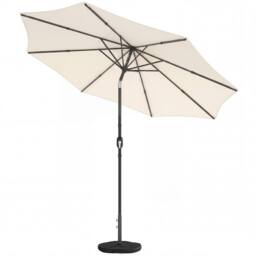OUTSUNNY 2.7 m Garden Parasol Umbrella with Cross Base, Sandbag in Cream - Size: 3m - thumbnail 2