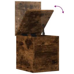 Berkfield Home Storage Box Smoked Oak 30x35x35 cm Engineered Wood in Brown - Size: 30 x 35 x 35 cm - thumbnail 8