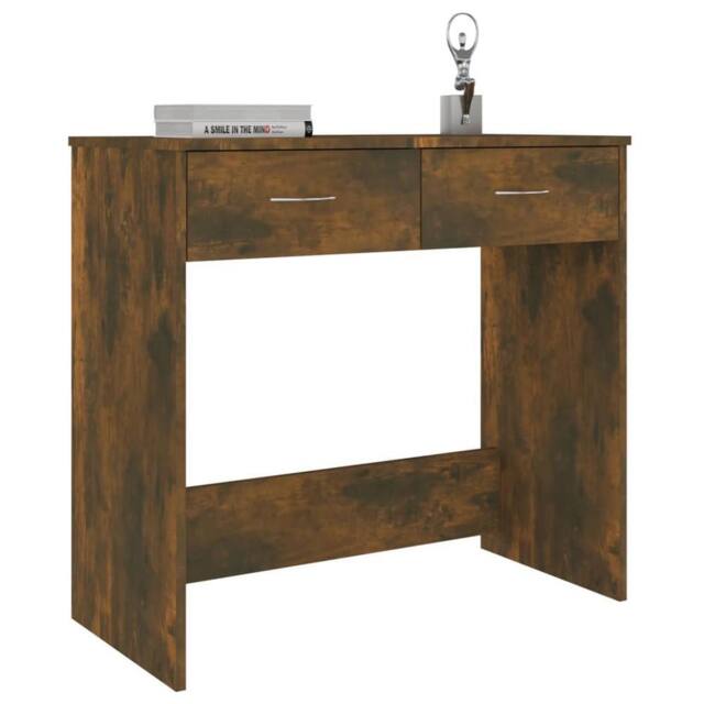 Berkfield Home Elegant Desk Smoked Oak 80x40x75 cm Engineered Wood in Brown - Size: 80 x 40 x 75 cm - image 1