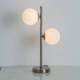 Pagazzi Lior 2 Light Antique Brass & Glass Table Lamp in Gold - thumbnail 2