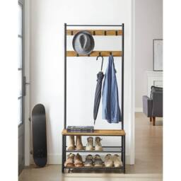KORVIXA Coat Rack Hallway Cabinet Clothes Rack in Brown - Size: 500mm