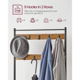 KORVIXA Coat Rack Hallway Cabinet Clothes Rack in Brown - Size: 500mm - thumbnail 3