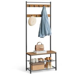 KORVIXA Coat Rack Hallway Cabinet Clothes Rack in Brown - Size: 500mm - thumbnail 5