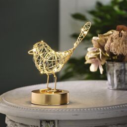 mysmartbuy Robin LED Light Decoration - Freestanding Bird Ornament Festive Wire Sculpture with 20 Warm White LEDs - Measures 21 x 20 x 10cm