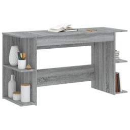 Berkfield Home Desk Grey Sonoma 140x50x75 cm Engineered Wood - Size: 140 x 50 x 75 cm - thumbnail 3