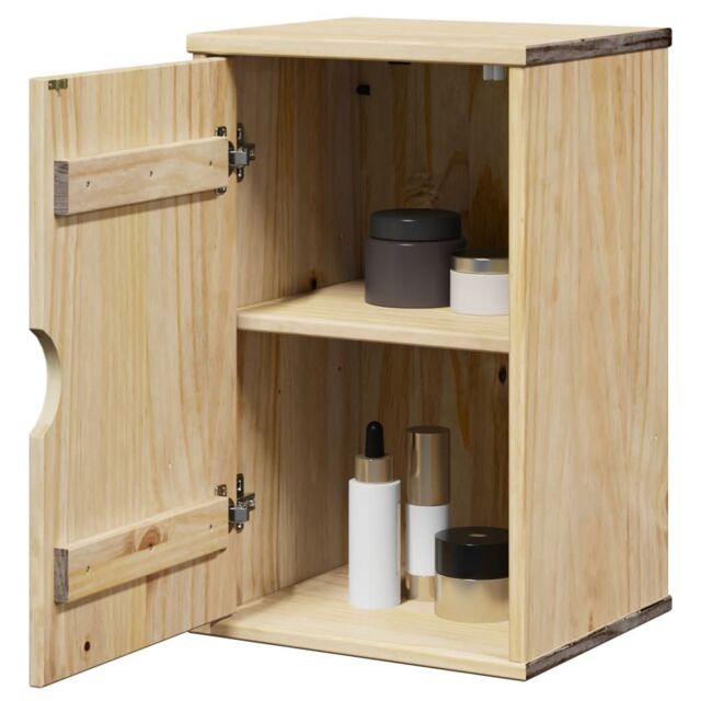 Berkfield Home Bathroom Wall Cabinet OTTA 35x30x55 cm Solid Wood Pine in Brown - Size: 35 x 30 x 55 cm - image 1