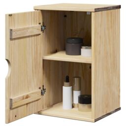 Berkfield Home Bathroom Wall Cabinet OTTA 35x30x55 cm Solid Wood Pine in Brown - Size: 35 x 30 x 55 cm
