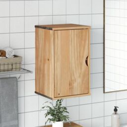 Berkfield Home Bathroom Wall Cabinet OTTA 35x30x55 cm Solid Wood Pine in Brown - Size: 35 x 30 x 55 cm - thumbnail 3
