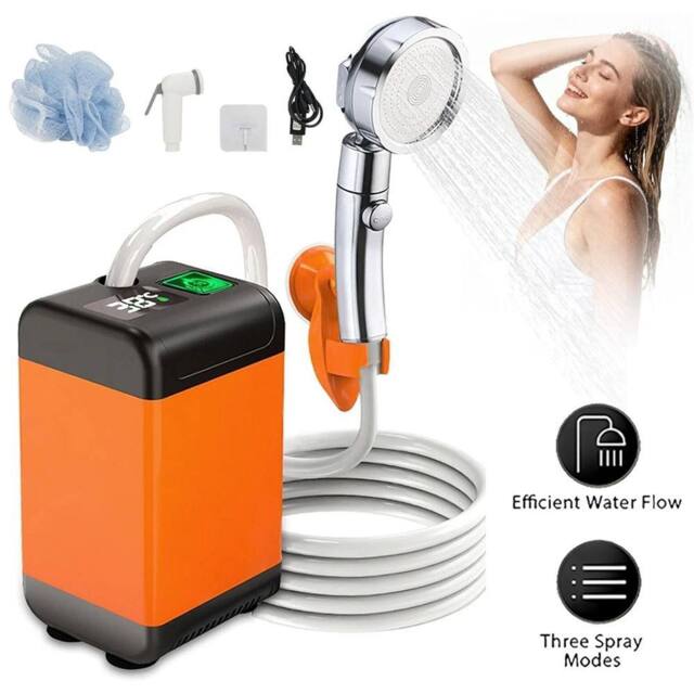 Nordara Rechargeable Electric Camping Shower with 2M Hose in Orange - Size: 180 cm width x 180 cm drop - image 1