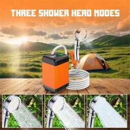 Nordara Rechargeable Electric Camping Shower with 2M Hose in Orange - Size: 180 cm width x 180 cm drop - thumbnail 3
