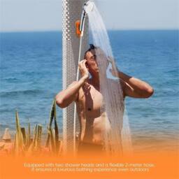 Nordara Rechargeable Electric Camping Shower with 2M Hose in Orange - Size: 180 cm width x 180 cm drop - thumbnail 6
