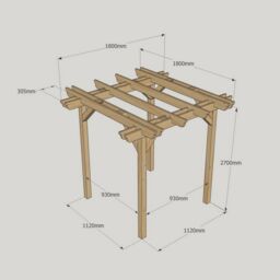 Rutland County Garden Furniture Ltd Double Garden Pergola - Wood - L180 x W180 x H270 cm - Rustic Brown - thumbnail 5