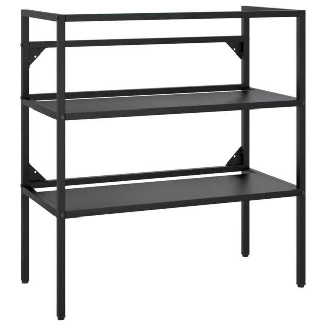 Berkfield Home Bathroom Washbasin Frame Black 79x38x83 cm Iron - Size: 79 x 38 x 83 cm - image 1