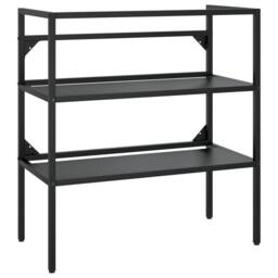 Berkfield Home Bathroom Washbasin Frame Black 79x38x83 cm Iron - Size: 79 x 38 x 83 cm - thumbnail 1
