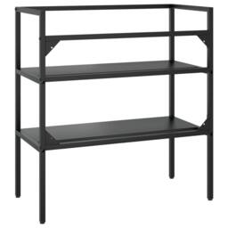 Berkfield Home Bathroom Washbasin Frame Black 79x38x83 cm Iron - Size: 79 x 38 x 83 cm - thumbnail 5