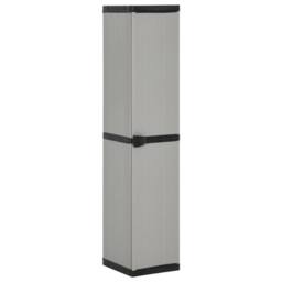 Berkfield Home Garden Storage Cabinet with 3 Shelves Grey & Black 34x40x168 cm - Size: 34 x 40 x 168 cm - thumbnail 2