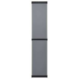 Berkfield Home Garden Storage Cabinet with 3 Shelves Grey & Black 34x40x168 cm - Size: 34 x 40 x 168 cm - thumbnail 5