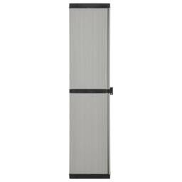 Berkfield Home Garden Storage Cabinet with 3 Shelves Grey & Black 34x40x168 cm - Size: 34 x 40 x 168 cm - thumbnail 4