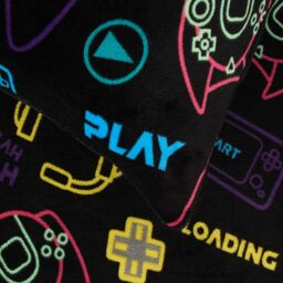OHS Gaming Fleece Duvet Cover Set Bedding Quilt Warm in Black - Size: Double - thumbnail 4