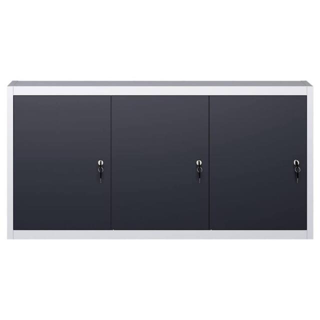Berkfield Home Wall Mounted Tool Cabinet Industrial Style Metal Grey & Black - image 1