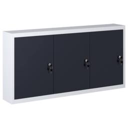 Berkfield Home Wall Mounted Tool Cabinet Industrial Style Metal Grey & Black - thumbnail 2