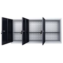 Berkfield Home Wall Mounted Tool Cabinet Industrial Style Metal Grey & Black - thumbnail 3