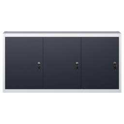 Berkfield Home Wall Mounted Tool Cabinet Industrial Style Metal Grey & Black - thumbnail 1