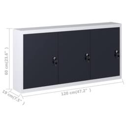 Berkfield Home Wall Mounted Tool Cabinet Industrial Style Metal Grey & Black - thumbnail 6