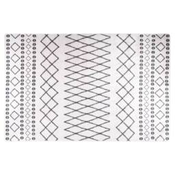 Berkfield Home Rug Washable 160x230 cm Black & White Anti Slip - Size: 100 cm diameter - thumbnail 2
