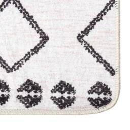 Berkfield Home Rug Washable 160x230 cm Black & White Anti Slip - Size: 100 cm diameter - thumbnail 3