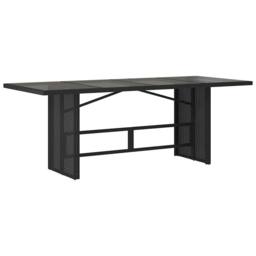 Berkfield Home 7 Piece Garden Dining Set Black Poly Rattan - thumbnail 5
