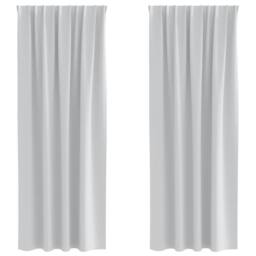 Berkfield Home Modern Curtains with Curtains 2 pcs Pale grey 260 x 140 cm Polyester - thumbnail 3