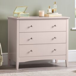 Christow Pink Chest of Drawers Modern 3 Drawer Bedroom Storage Unit Furniture Cabinet - thumbnail 1