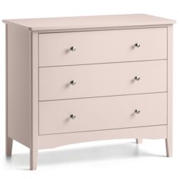 Christow Pink Chest of Drawers Modern 3 Drawer Bedroom Storage Unit Furniture Cabinet - thumbnail 2