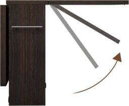 London Boutique Folding Kitchen Dining Table w/ Wheels Drop Leaf Table w/ Shelves in Walnut - thumbnail 6