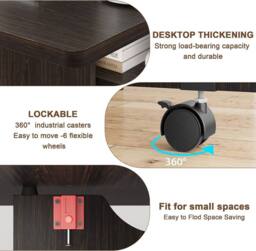 London Boutique Folding Kitchen Dining Table w/ Wheels Drop Leaf Table w/ Shelves in Walnut - thumbnail 7