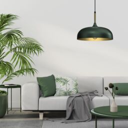 Milagro Pendant Lamp Lincoln Green/Gold 1XE27 35cm in Green