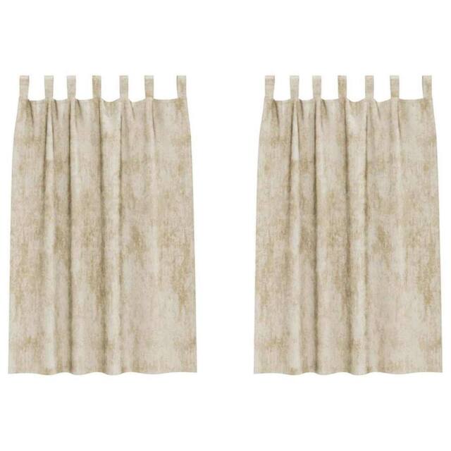 Berkfield Home Velvet Curtains 2 pcs with Eyelets Cream 175x140 cm - image 1