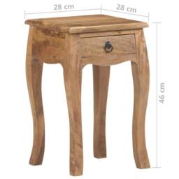 Berkfield Home Beautiful Bed Cabinet 28x28x46 cm Solid Mango Wood in Brown - Size: 28 x 28 x 46 cm - thumbnail 8