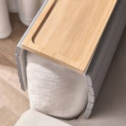 OHS Bamboo Sofa Tray Couch Armrest Decorative Drink Holder Organiser - thumbnail 2