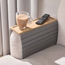 OHS Bamboo Sofa Tray Couch Armrest Decorative Drink Holder Organiser - thumbnail 1