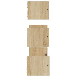 Berkfield Home 3 Piece Wall Shelf Set with Bars Sonoma Oak Engineered wood in Brown - thumbnail 5
