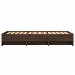 Berkfield Home Bed Frame without Mattress Brown Oak 100x200 cm Engineered Wood - thumbnail 6